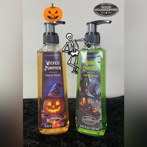 Halloween Scented Liquid Hand Soaps 2x Decorated Plastic Dispensing Bottle NEW